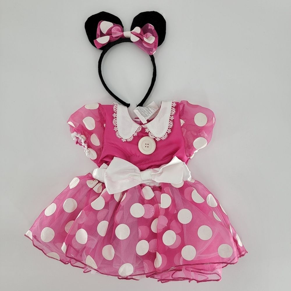 disney minnie mouse costume baby 6-12 months pink headband disneyland